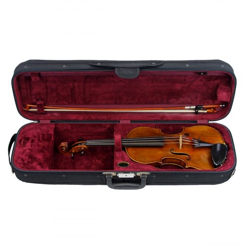 Gespielte Violine im Set mit Bogen und Etui