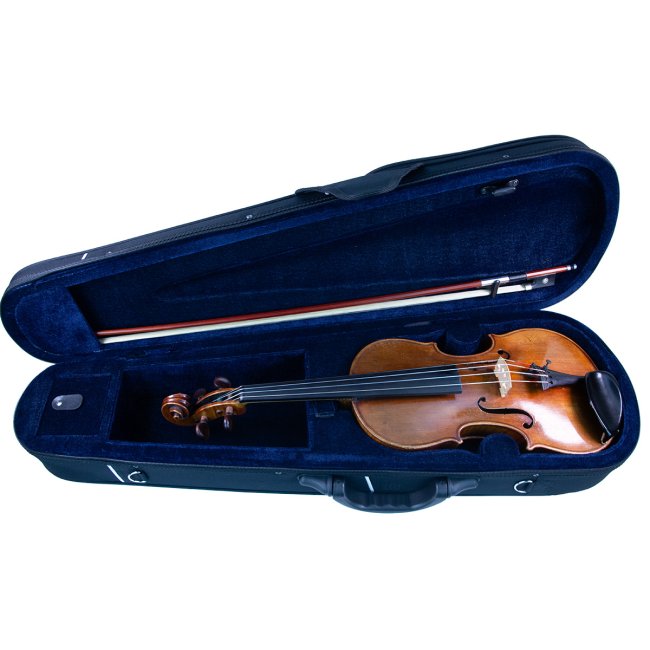 Gespielte Violine im Set mit Bogen und Etui