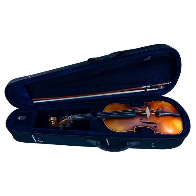 Gespielte Violine mit Zettel Carl Meisel